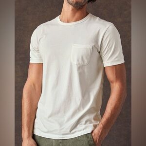 Outerknown Organic Cotton Sojourn Short Sleeve Pocket Tee in Salt